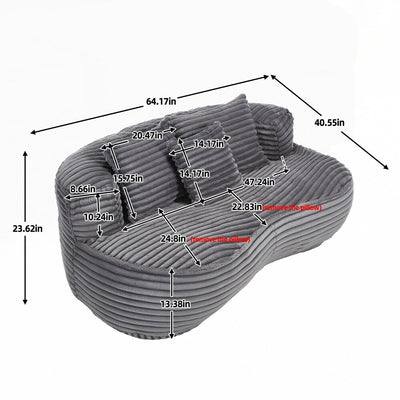 Lazy Sofa Durable Comfort Lounger High Back Bean Bag Chair Couch for Adults and Kids - 2 Seat