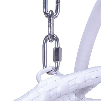 LeisureMod 2 Person Hanging Egg Chair with Stand - Outdoor/Indoor Rattan Wicker Patio Swing Hammock Lounger with Cushions