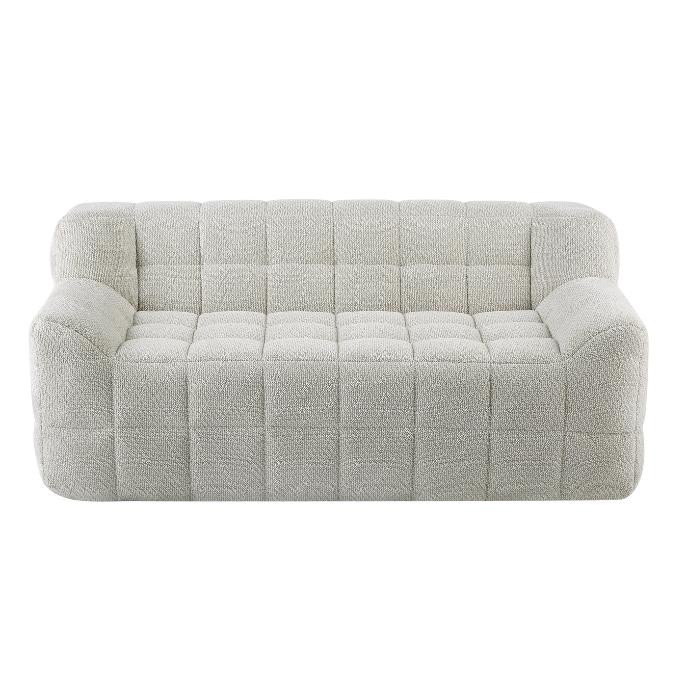 Liyasi 2 Seater Full Compression Sofa Beige Lychee Velvet No Assembly Required