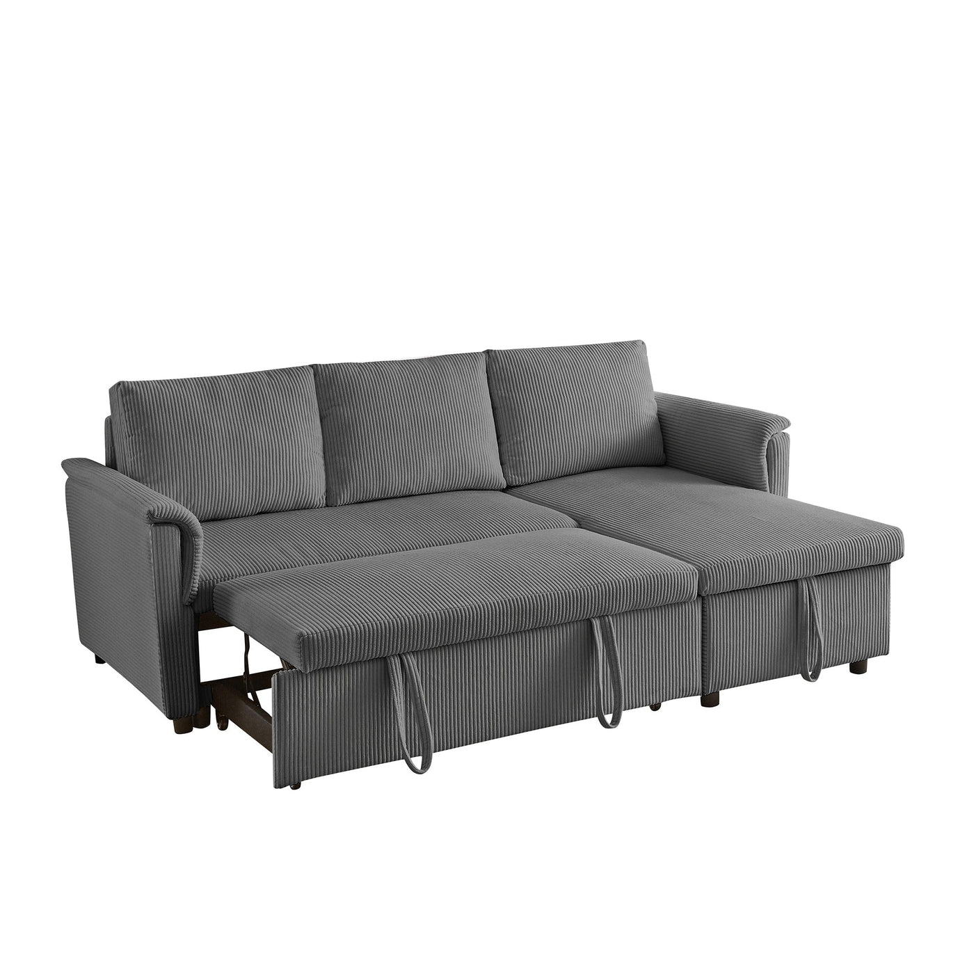 Loveseat Sofa with Chaise Lounge L-Shaped Modular Convertible Sofa with Storage Chaise
