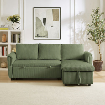 Loveseat Sofa with Chaise Lounge L-Shaped Modular Convertible Sofa with Storage Chaise