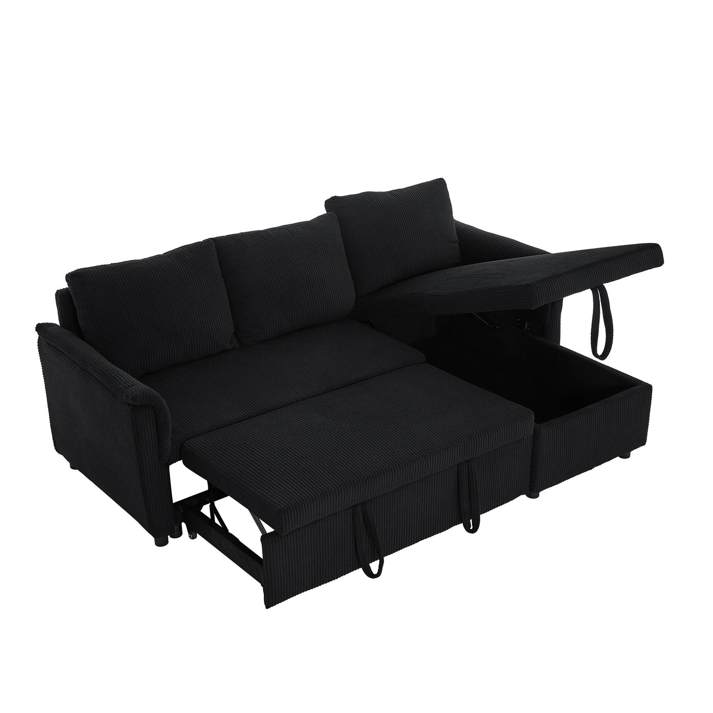 Loveseat Sofa with Chaise Lounge L-Shaped Modular Convertible Sofa with Storage Chaise