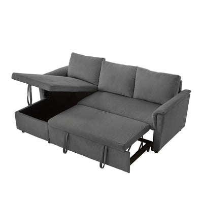 Loveseat Sofa with Chaise Lounge L-Shaped Modular Convertible Sofa with Storage Chaise