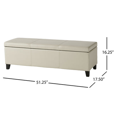 Lucinda Faux Leather Storage Bench by Christopher Knight Home - 51.25 L x 17.50 W x 16.25 H