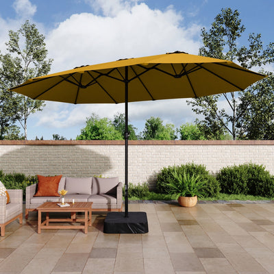 MAISON ARTS 15ft Double-Sided Patio Extra Large Twin Umbrella with Base Included