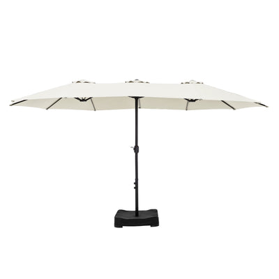 MAISON ARTS 15ft Double-Sided Patio Extra Large Twin Umbrella with Base Included