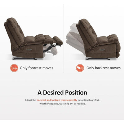 MCombo Oversized Dual Motor Armless Power Rocker Recliner Chair, Zeroarms Recliner Perfect for Living Room Fabric PR607