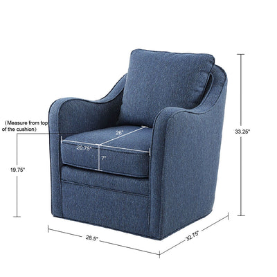 Madison Park Betty Upholstered Swivel Curved Armchair