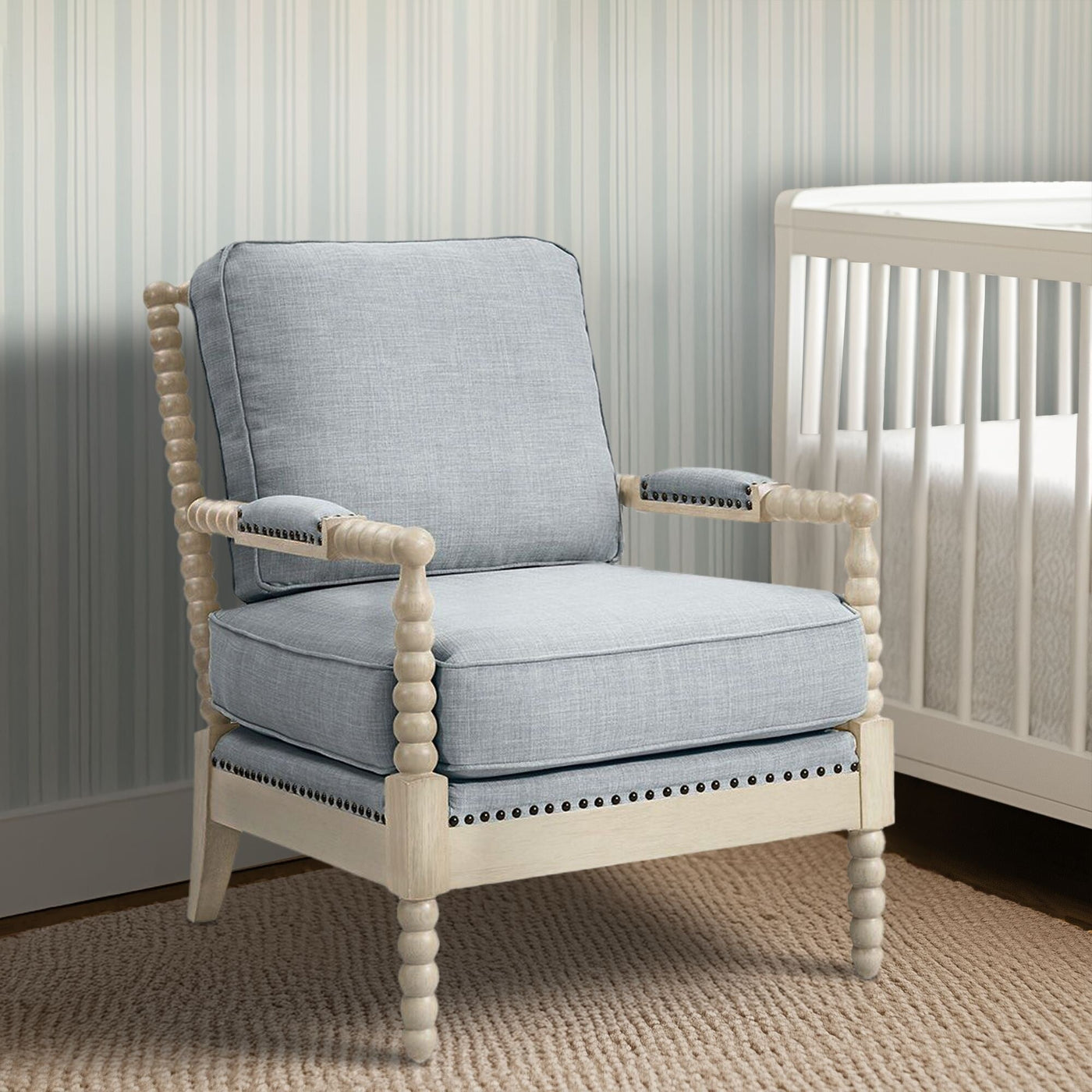 Madison Park Donohue Turned Wood Frame Armchair