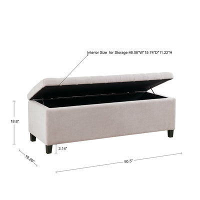Madison Park Sasha Tufted Top Upholstered Storage Bench