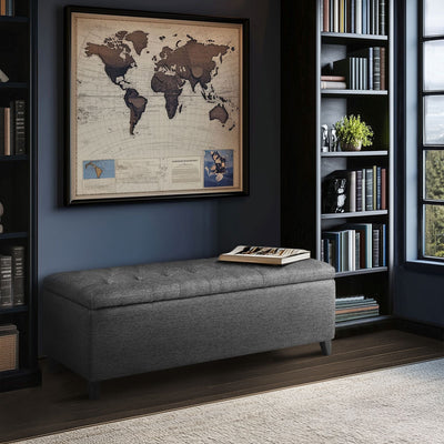 Madison Park Sasha Tufted Top Upholstered Storage Bench