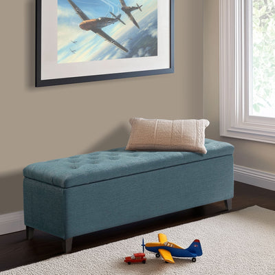 Madison Park Sasha Tufted Top Upholstered Storage Bench