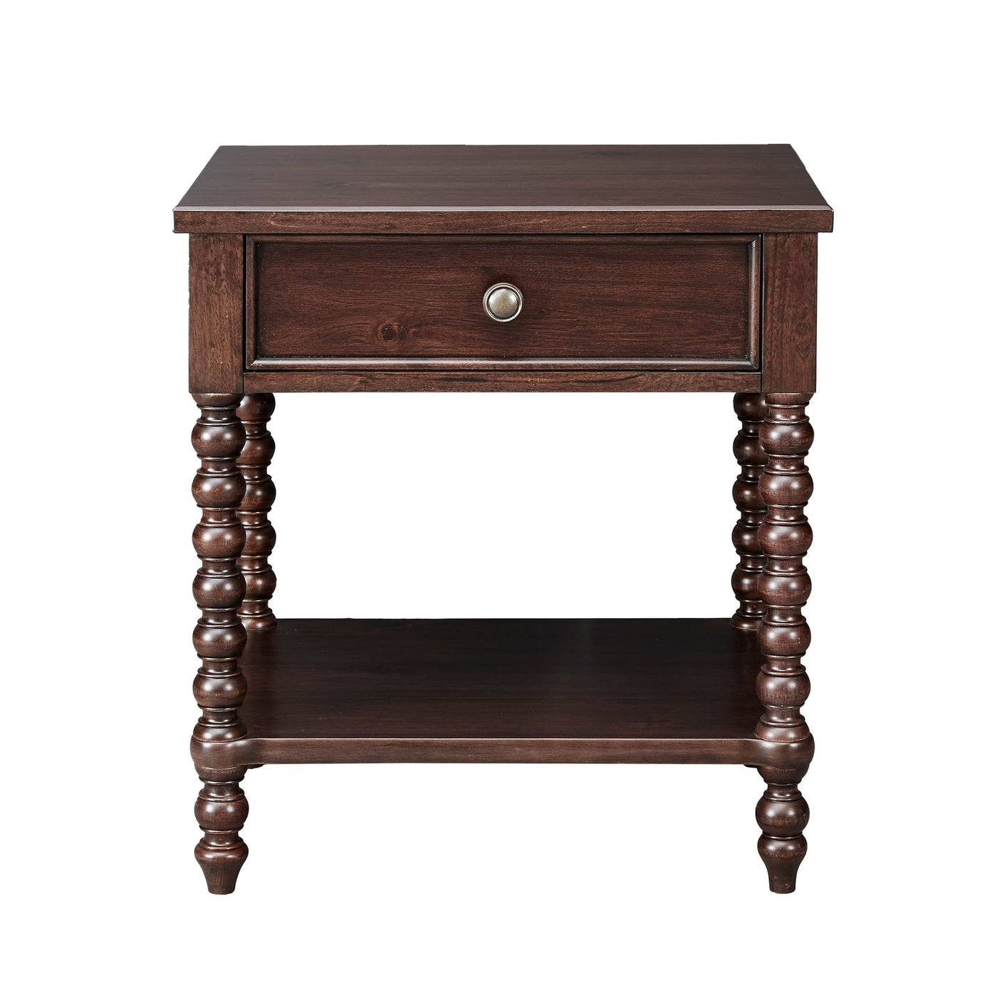 Madison Park Signature Beckett Turned Wood Spindle Nightstand with Drawer & Shelf