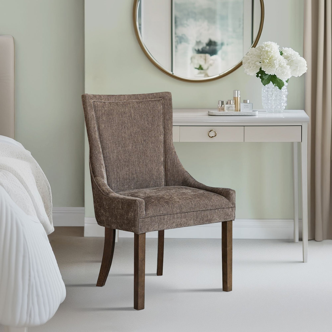 Madison Park Signature Ultra Upholstered Dining Side Chairs With Wood Legs (Set of 2) - N/A