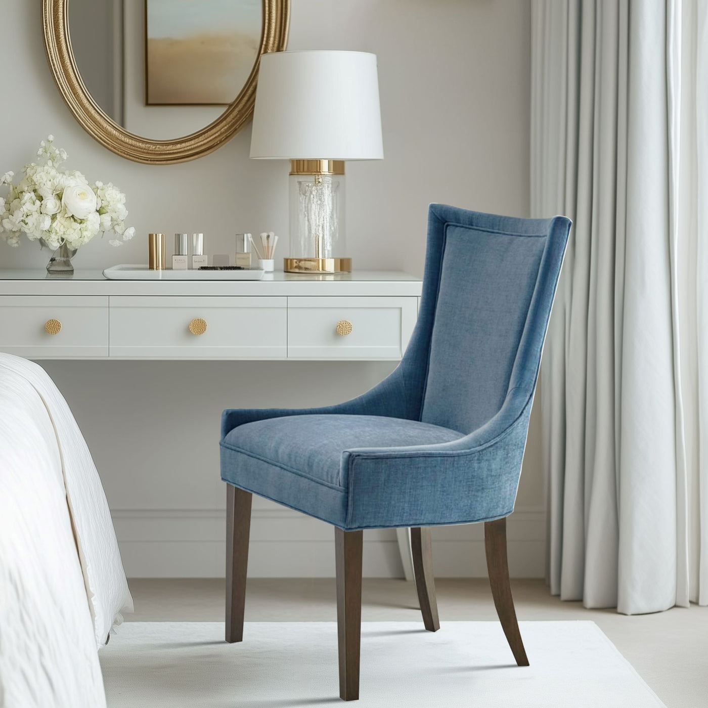 Madison Park Signature Ultra Upholstered Dining Side Chairs With Wood Legs (Set of 2) - N/A