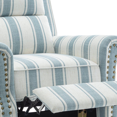 Manual Pushback Recliner Chairs with Nailhead Trim
