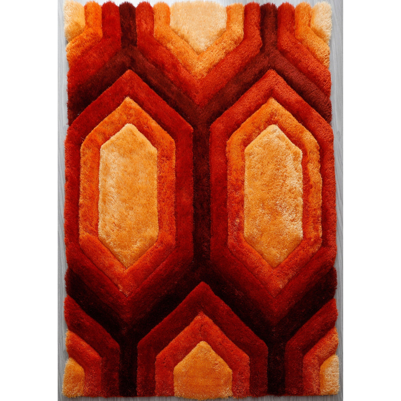 Mateos Shag Red/Orange Contemporary Designed Area Rug