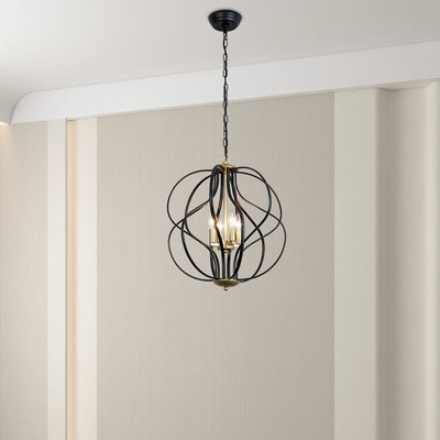 Maxax 4 - Light Unique Geometric Chandelier Wrought Iron Accents - 17.7*17.3*17.3