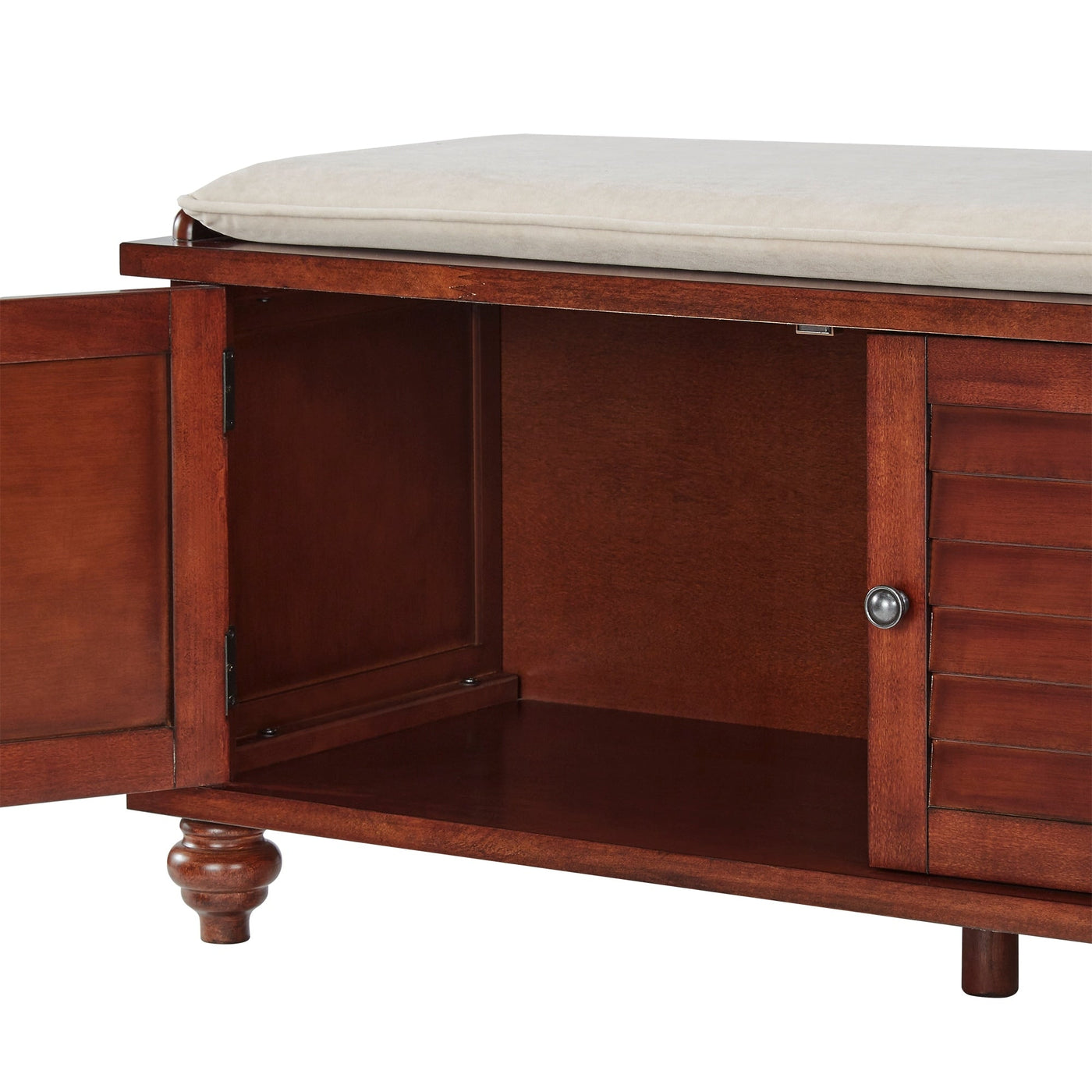 Maybelle Velvet Cushion Shutter Door Storage Bench by iNSPIRE Q Classic