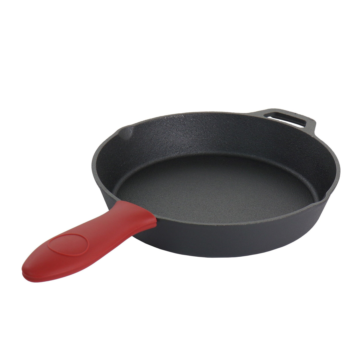 MegaChef Pre-Seasoned Cast Iron 6 Piece Set with Red Silicone Holders