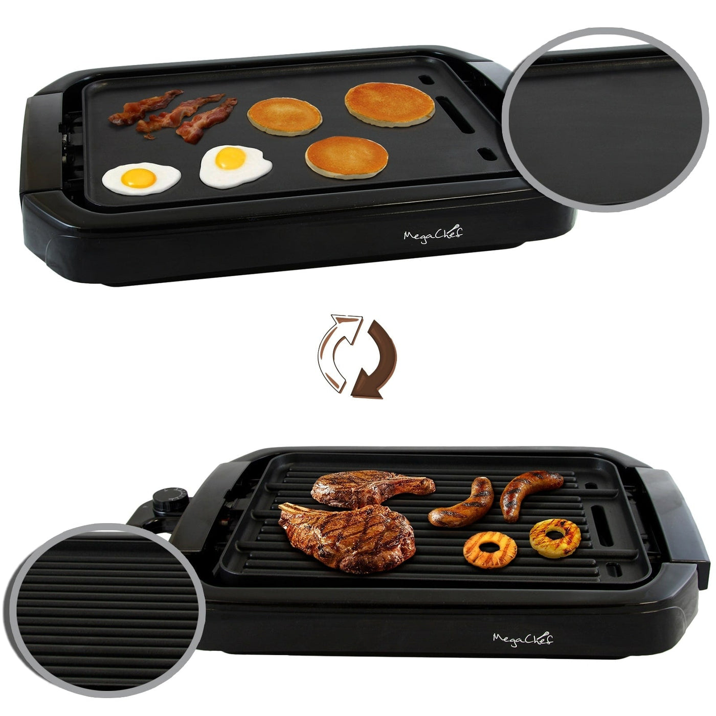 MegaChef Reversible Double Use Grill/Griddle