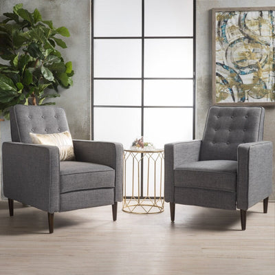 Mervynn Button Tufted Recliner (Set of 2) by Christopher Knight Home