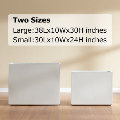 Metallic Heavy Planter for Outdoor Plants, 38Lx10Wx30H Inches Tall and Long Metal Divider Planter Box - 38x30x10