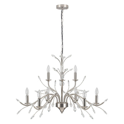 Farmhouse Retro Tree Branch Crystal Chandelier Candle-Style Pendant Light