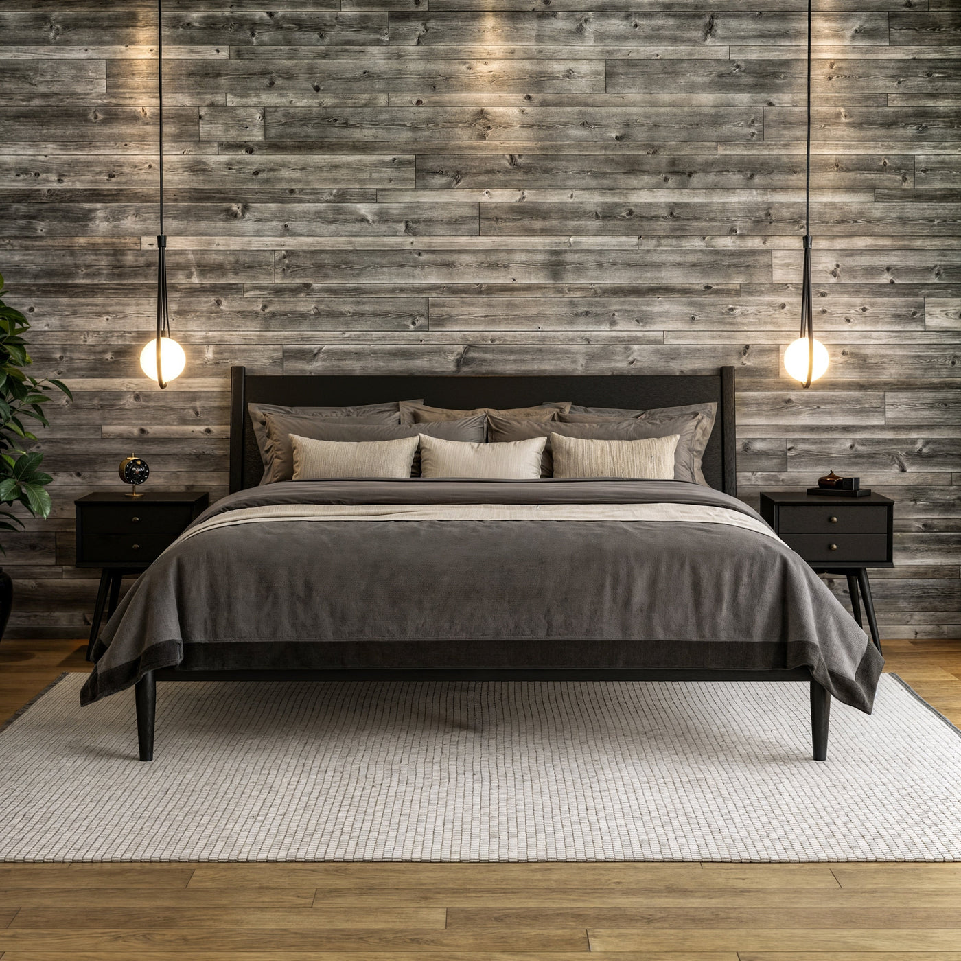 Mid-Century Panel Bed