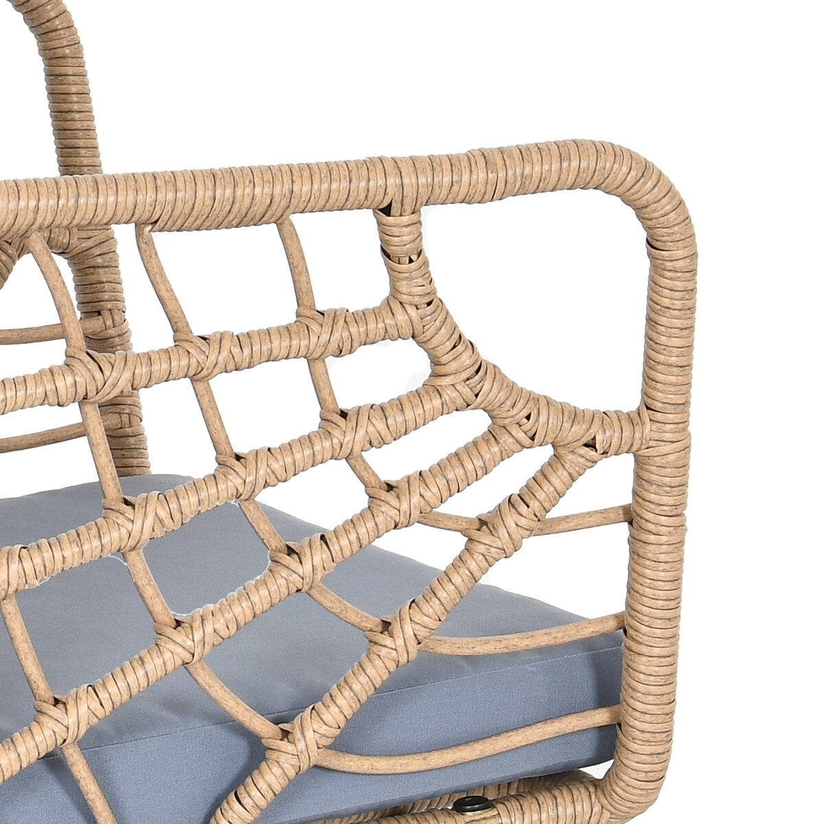 Moasis 3 Pieces Outdoor Wicker Furniture Patio Bistro Set with 2 Chairs and Coffee Table