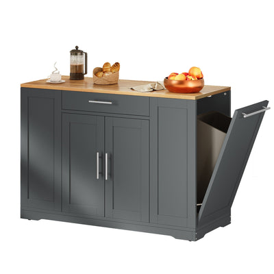 Moasis 53-inch Rolling Kitchen Island Storage Cabinet Portable Mobile Kitchen Cart