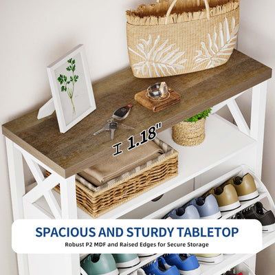 Moasis Shoe Storage Cabinet Organizer with 2 Compartments for Entryway Hallway