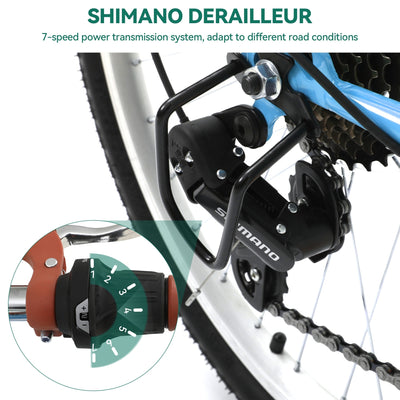 Moasis24/ 26 7-speed Cruiser Bike Adjustable Step Through Bike Commute Bike Bicycle