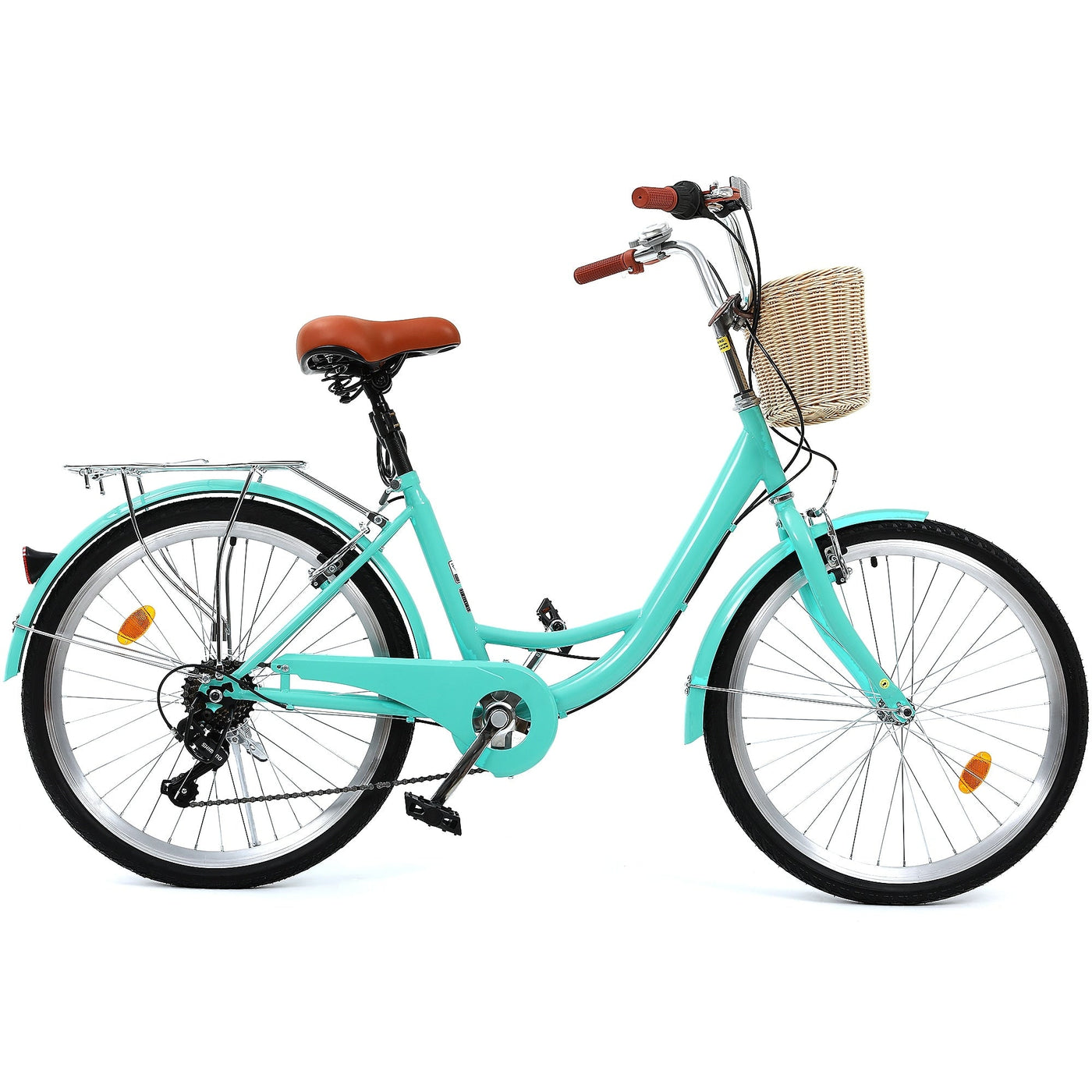 Moasis24/ 26 7-speed Cruiser Bike Adjustable Step Through Bike Commute Bike Bicycle