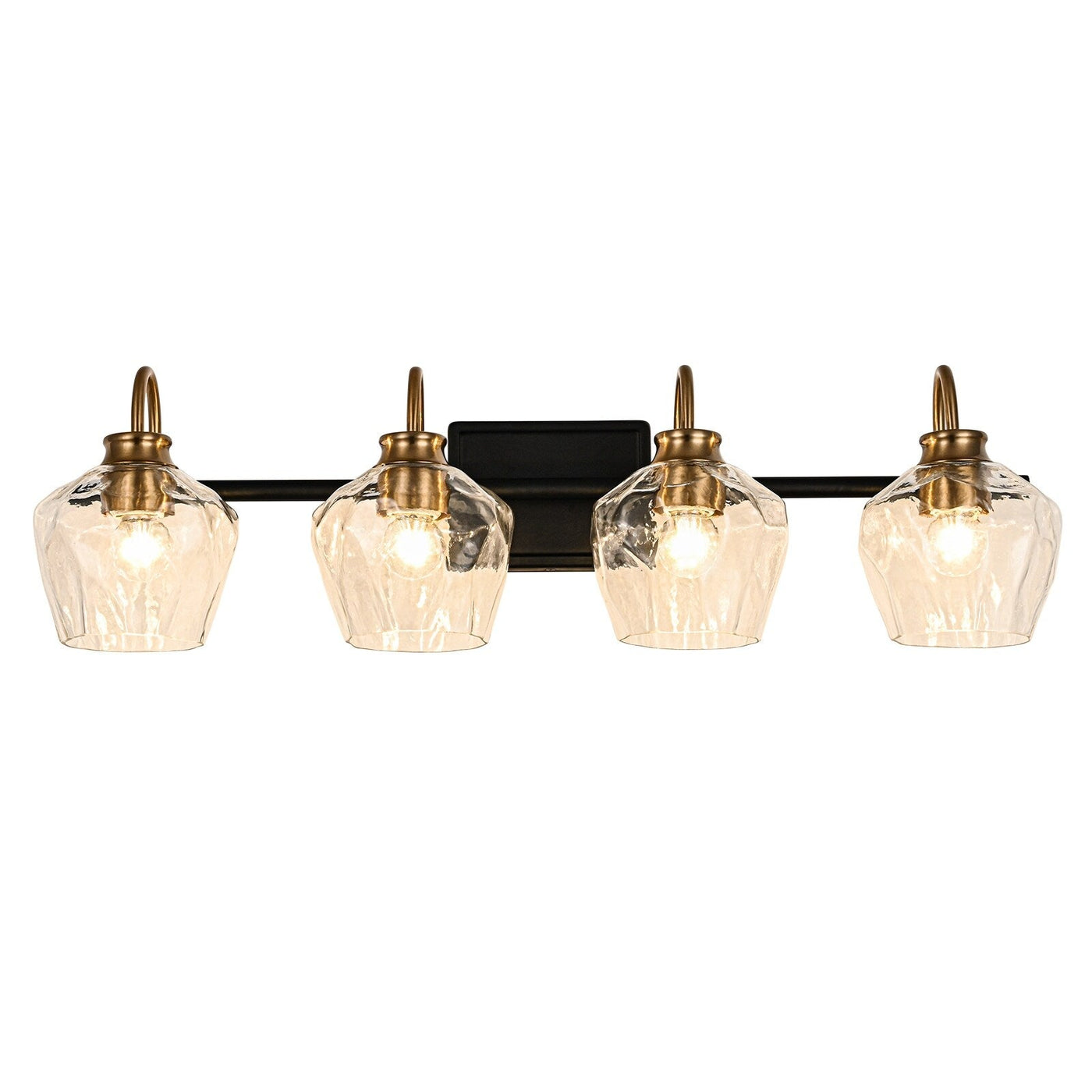 Modern 3/4-lights Bathroom Dimmable Vanity Lights Wall Sconces with Glass Shade