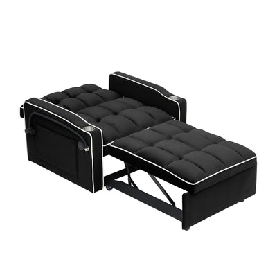 Modern 70.86 3 in 1 Single Convertible Sofa Bed with Adjustable Back and USB Charging Port for Living Room