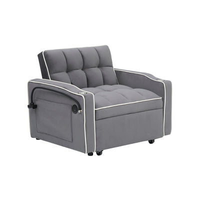 Modern 70.86 3 in 1 Single Convertible Sofa Bed with Adjustable Back and USB Charging Port for Living Room