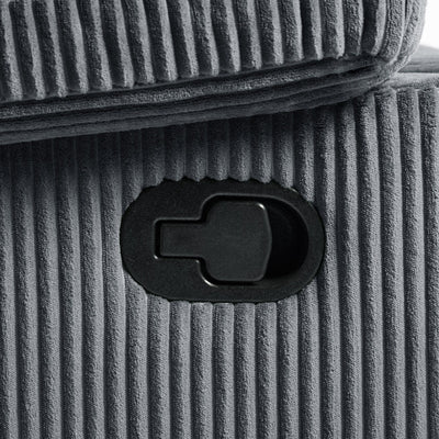 Modern Corduroy Manual Recliner Chair, Lounger Adjustable Recliners with Wide Armrest