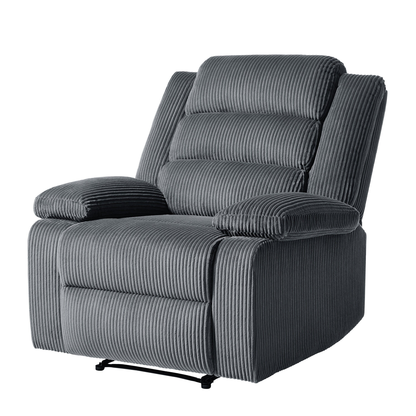 Modern Corduroy Manual Recliner Chair, Lounger Adjustable Recliners with Wide Armrest