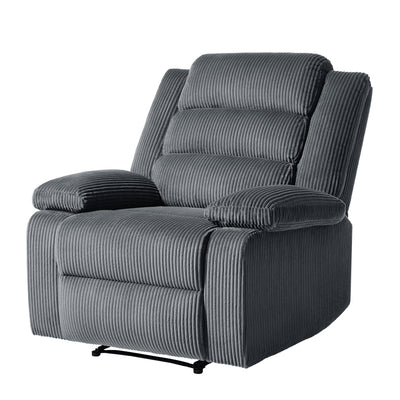 Modern Corduroy Manual Recliner Chair, Lounger Adjustable Recliners with Wide Armrest