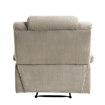 Modern Corduroy Manual Recliner Chair, Lounger Adjustable Recliners with Wide Armrest