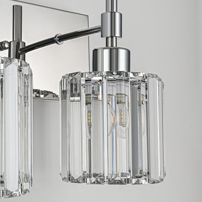 Modern Dimmable Crystal Bathroom Vanity Light Wall Sconces with Crystal Shades