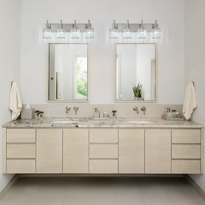 Modern Dimmable Crystal Bathroom Vanity Light Wall Sconces with Crystal Shades