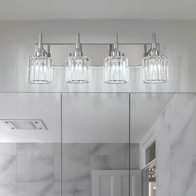 Modern Dimmable Crystal Bathroom Vanity Light Wall Sconces with Crystal Shades