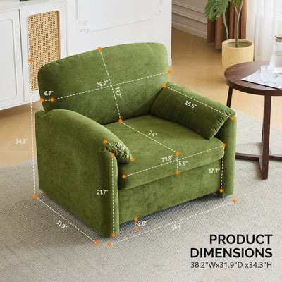 Modern Elephant Ears Armchair Accent Sofa Comfortable Seating for Living Room & Bedroom