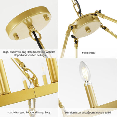 Modern Farmhouse Chandelier 2 Tier Round Wagon Wheel Chandelier Large High Ceiling Light.