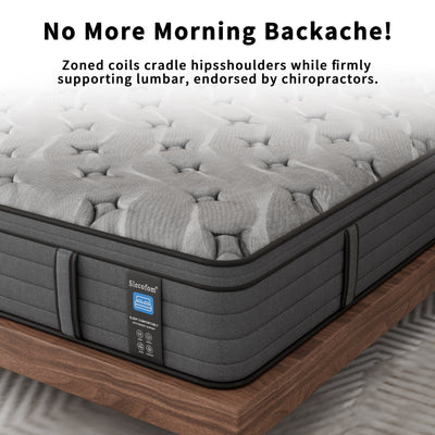 Modland 14-inch Hybrid Medium Euro Top Mattress, Pocket Spring Mattress in a Box