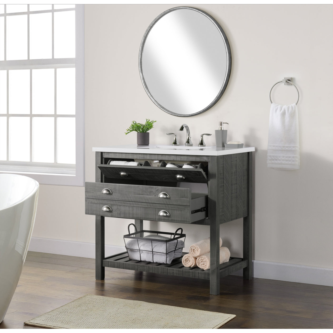 Monterey 37 Farmhouse Single Bathroom Vanity with Top