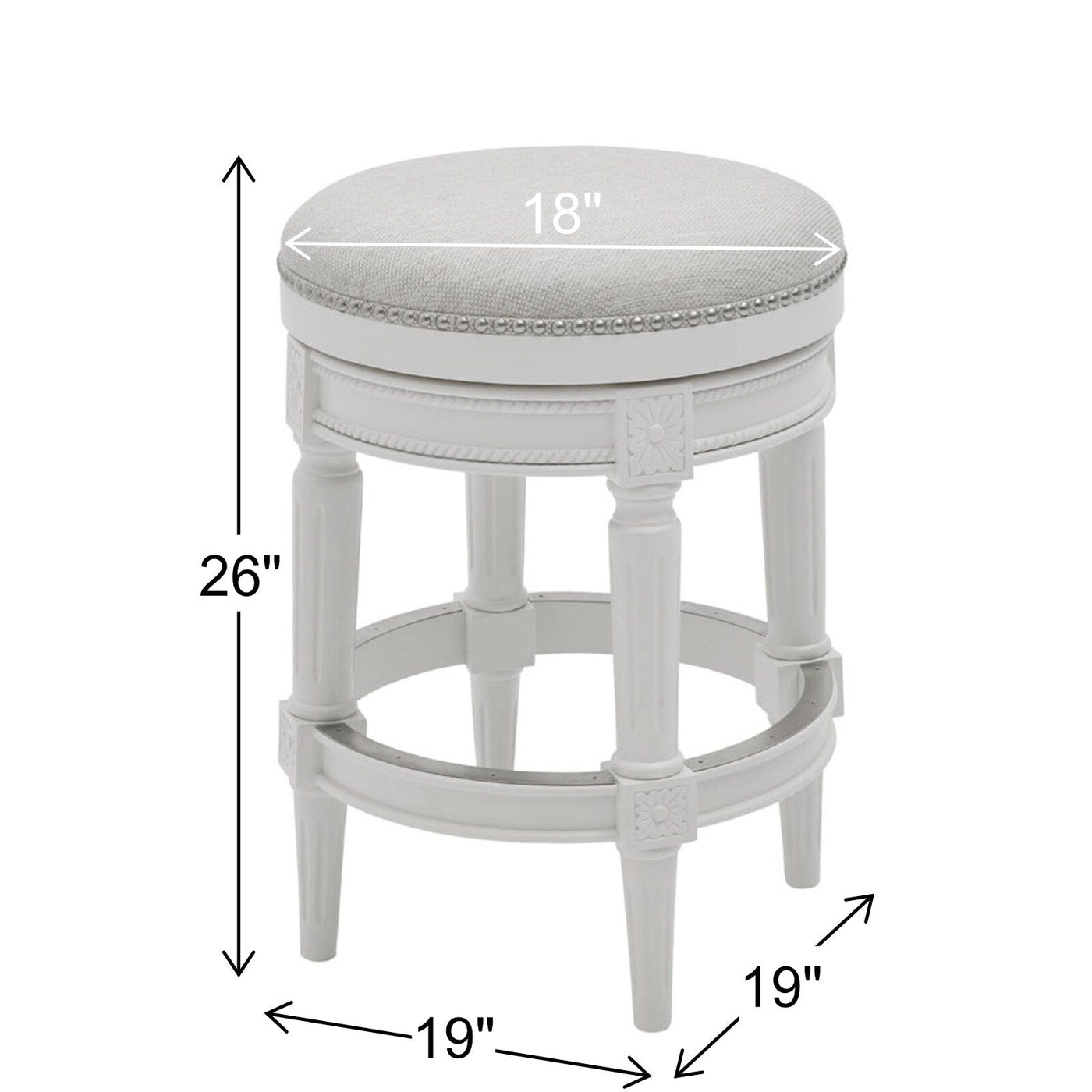 New Ridge Home Goods Chapman Backless Swivel 26 Counter-Height Bar Stool - Counter Height
