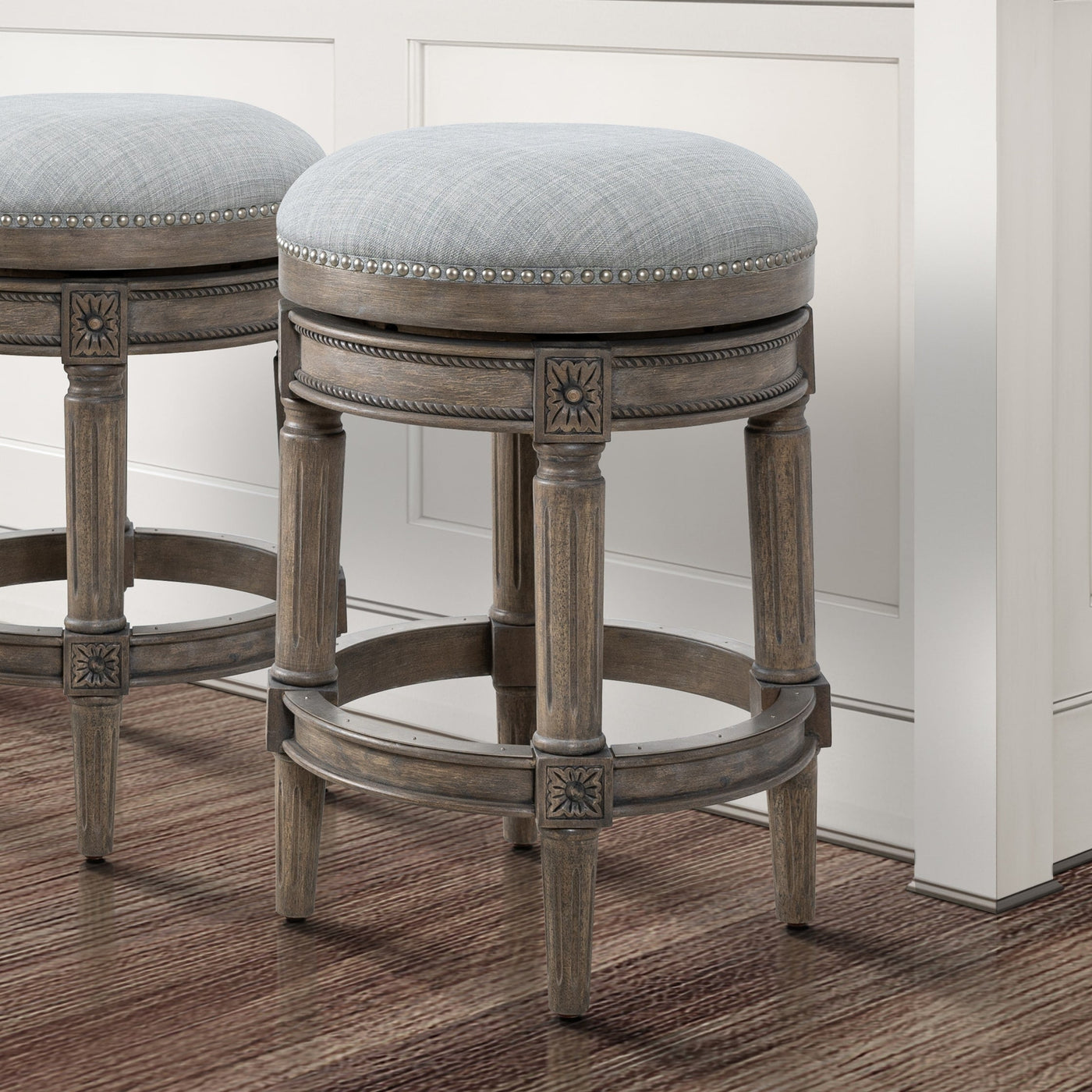 New Ridge Home Goods Chapman Backless Swivel 26 Counter-Height Bar Stool - Counter Height